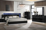 Modena Black LED Panel Bedroom Set