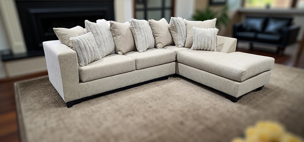 Kora Grey Fabric 2-Piece Sectional
