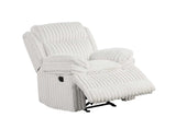 Melow White Fabric 3-Piece Reclining Set
