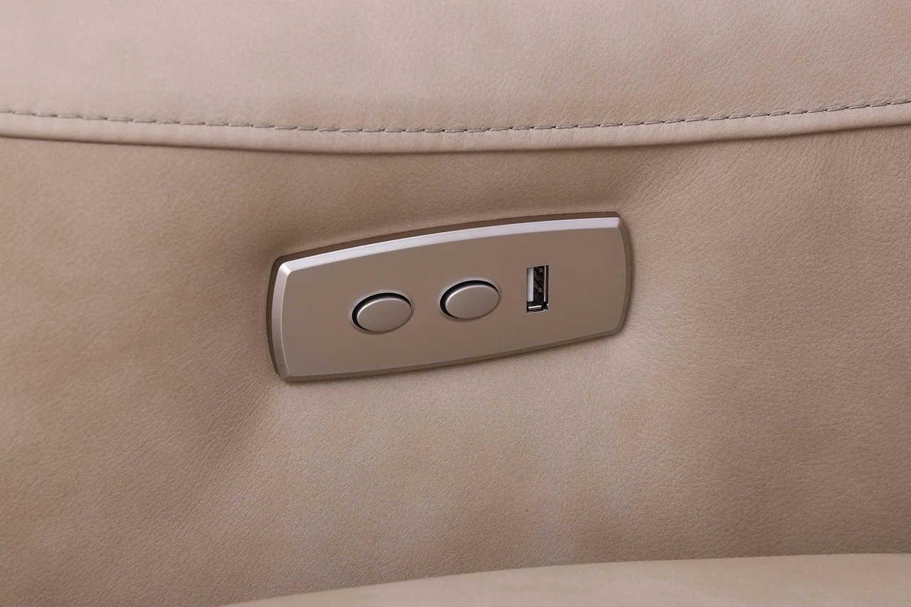 Sierra Beige Leather Reclining Sectional