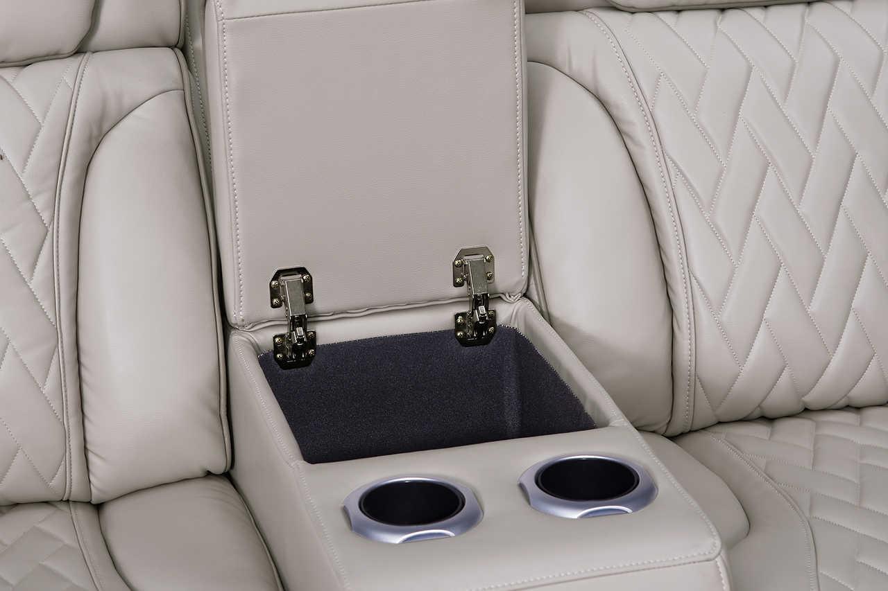 Skyline Beige Leather 2-Piece Power Reclining Set