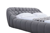Bubbles Gray Upholstered Platform King Bed