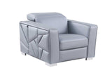 Astra Light Blue Leather Living Room Set