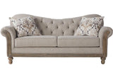 Sandstone Oyster Beige Modern Contemporary Wood, Engineered Wood Fabric Tufted Chair - Ella Furniture