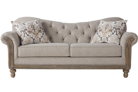 Sandstone Oyster Beige Modern Contemporary Wood, Engineered Wood Fabric Tufted Chair - Ella Furniture