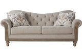 Sandstone Oyster Beige Modern Contemporary Wood, Engineered Wood Fabric Tufted Sofa - Ella Furniture