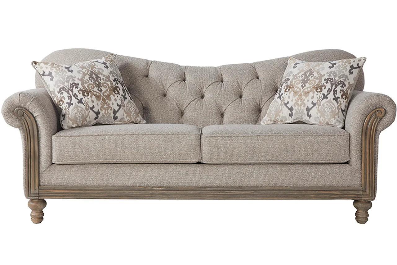 Sandstone Oyster Beige Modern Contemporary Wood, Engineered Wood Fabric Tufted Sofa - Ella Furniture