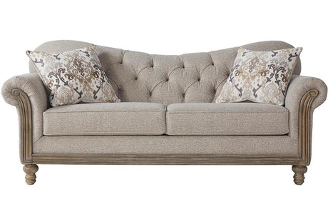 Sandstone Oyster Beige Modern Contemporary Wood, Engineered Wood Fabric Tufted Sofa - Ella Furniture