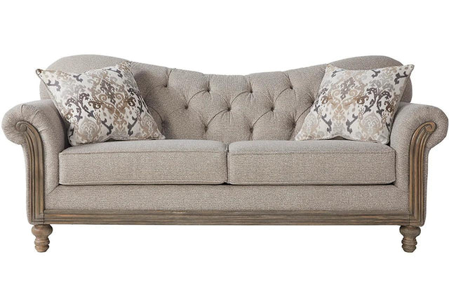 Sandstone Oyster Beige Modern Contemporary Wood, Engineered Wood Fabric Tufted Sofa - Ella Furniture