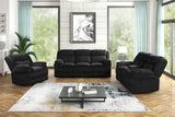 Mellow Black Thick Stripe Fabric 3-Piece Reclining Set