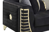Donovan Black Velvet Living Room Set