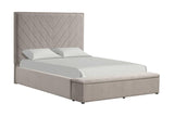 Mio Gray Velvet Panel Queen Bed