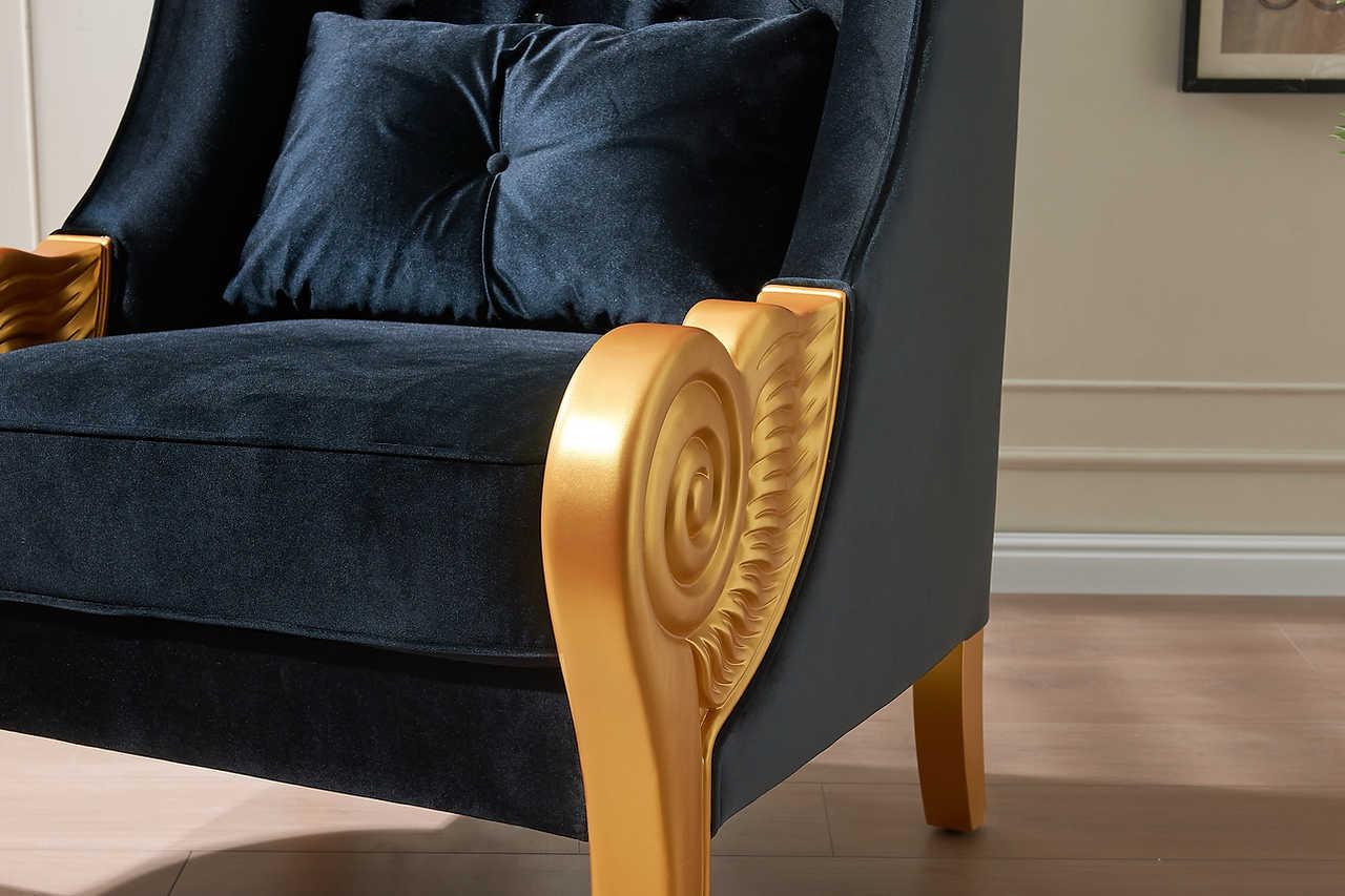 Throne Black 62.5" Tall Accent Chair
