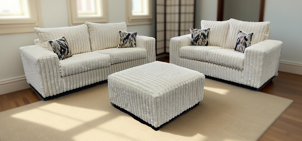 Texan Oversize Ivory Ottoman