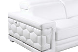 Favo White Leather Sectional