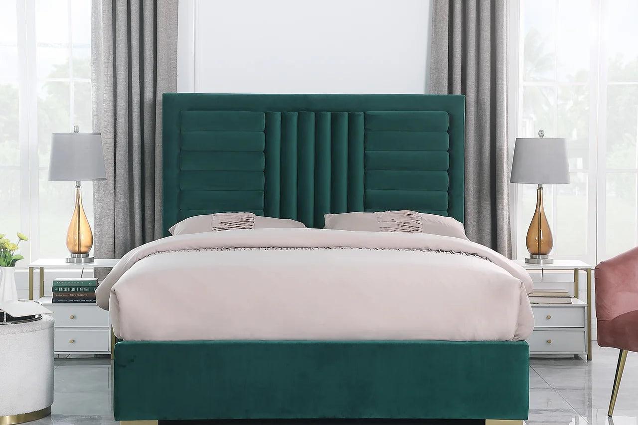 Anita Green Upholstered Platform King Bed