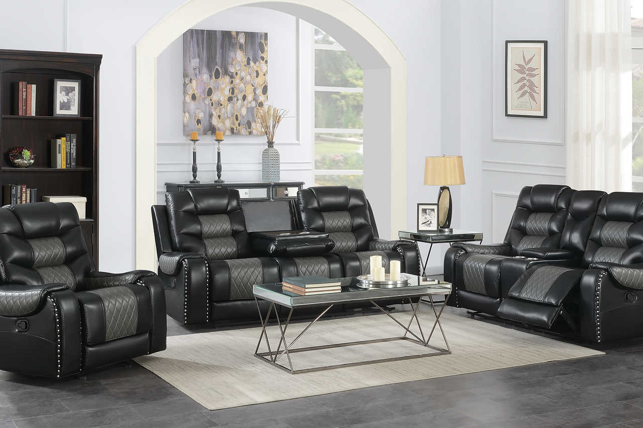 Phoenix II Black Faux Leather Recliner