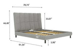 Cato Gray Upholstered Platform King Bed