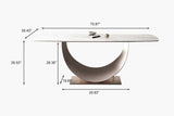 71" Faux Marble Top Dining Table