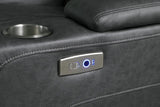 Ash Brown Contemporary Solid Wood Polished Microfiber Power (3Pcs Power Reclining Set) - Ella Furniture