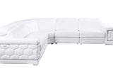 Favo White Leather Sectional