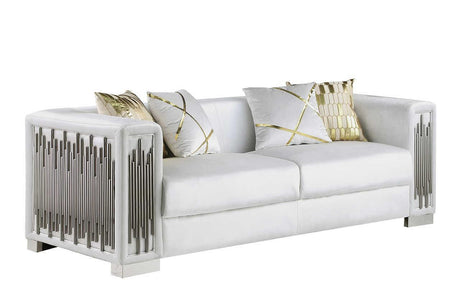 Token White Modern Velvet Chair - Ella Furniture
