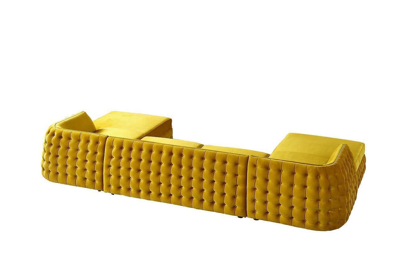 Sicilya Mustard Velvet Sectional