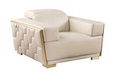 Hexor Beige Leather Living Room Set