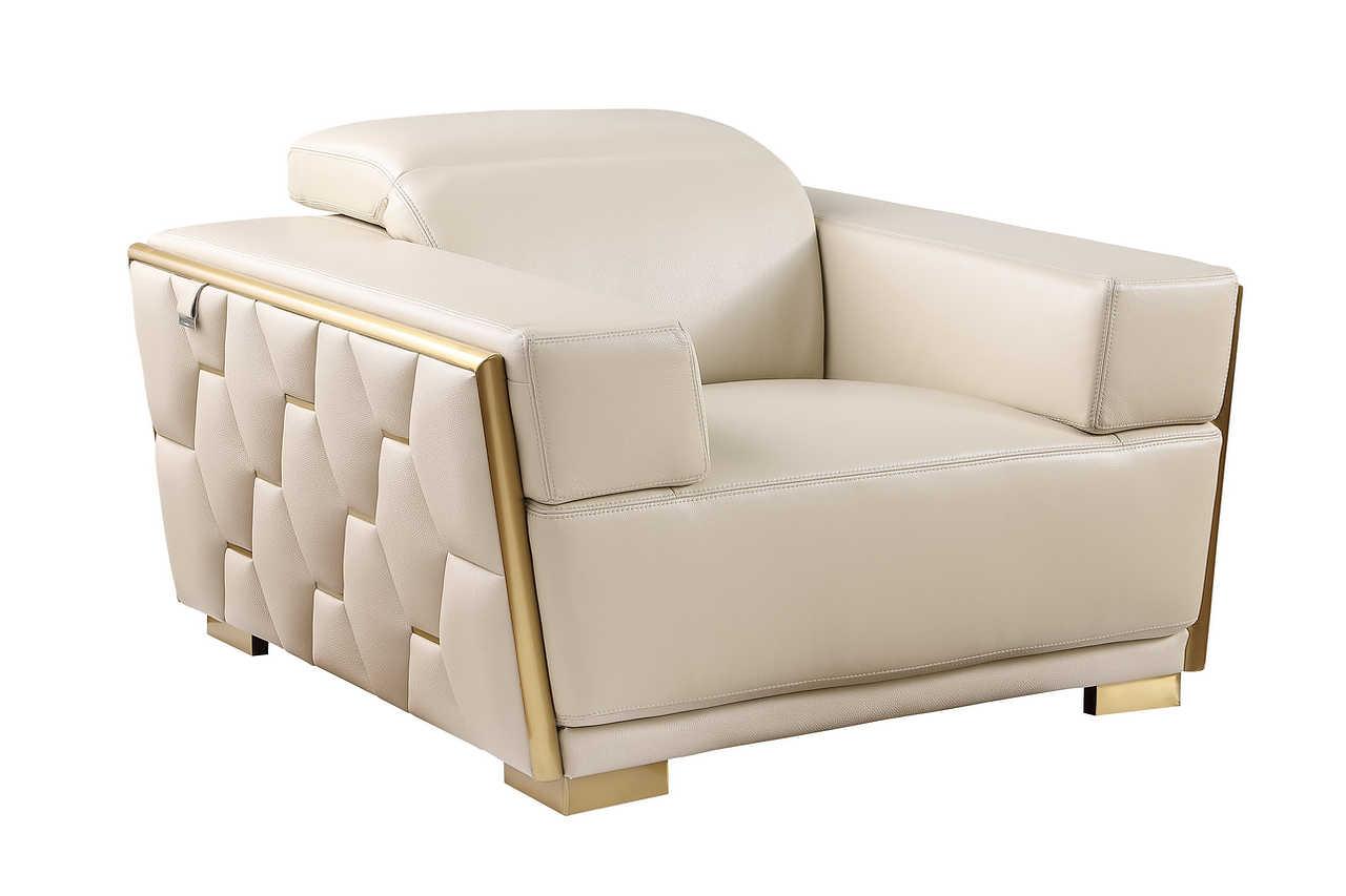 Hexor Beige Leather Living Room Set
