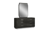 Dion Dark Gray Modern Contemporary High Gloss Pine Wood 5-Drawers Chest - Ella Furniture
