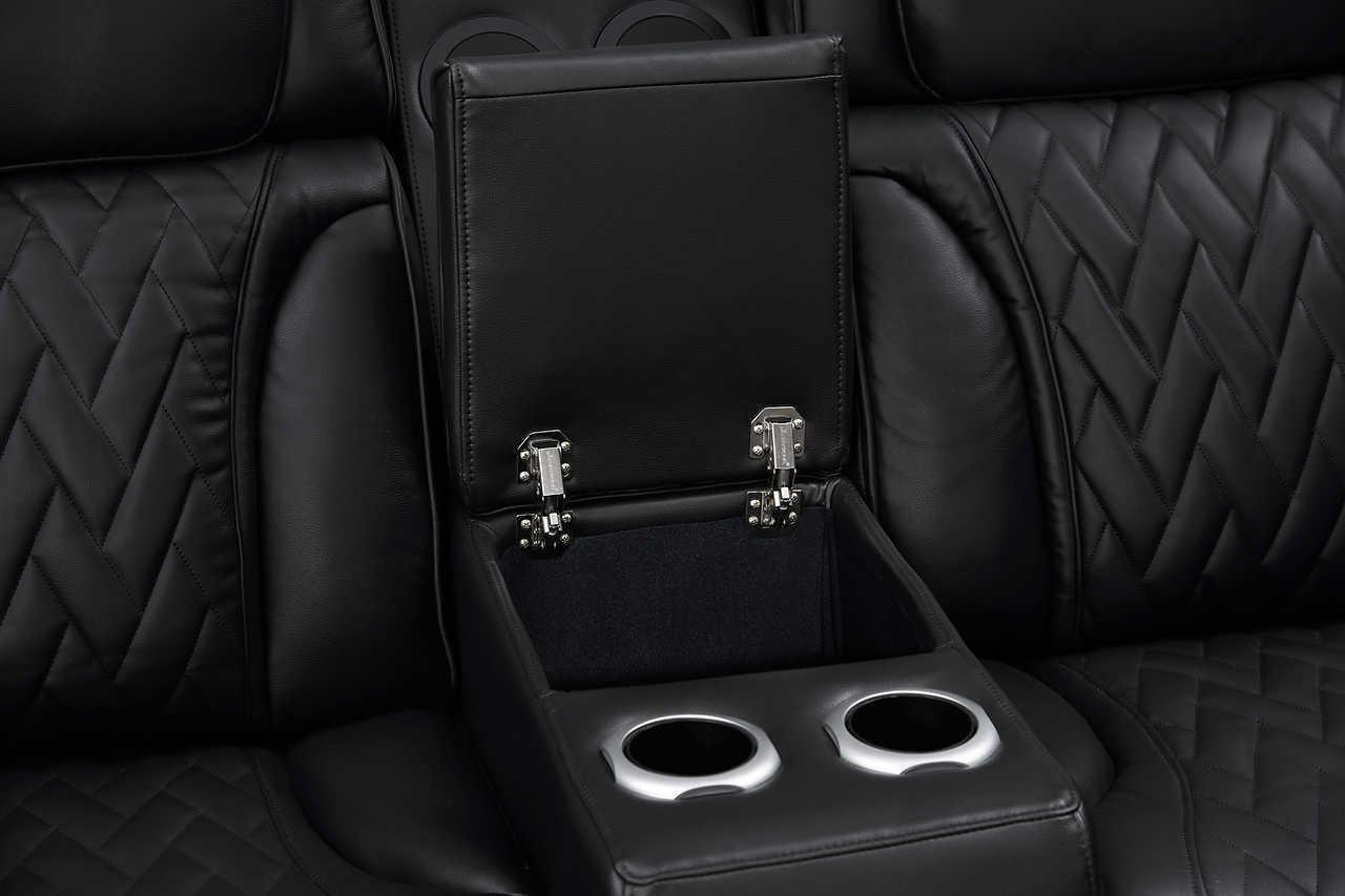 Skyline Black Leather 2-Piece Power Reclining Set