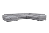 Pella Light Gray Leather LAF Sectional