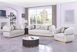 Carmela Cream Velvet Living Room Set