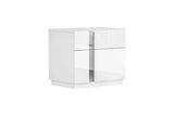 Chloe White Gloss Modern Nightstand - Ella Furniture