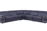 Favo Dark Navy Leather Sectional