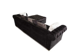 Milan Black Velvet Tufted Sectional
