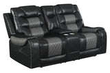 Phoenix II Black Faux Leather Cupholder 3-Piece Reclining Set