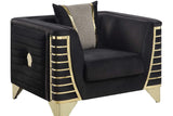 Donovan Black Velvet Living Room Set