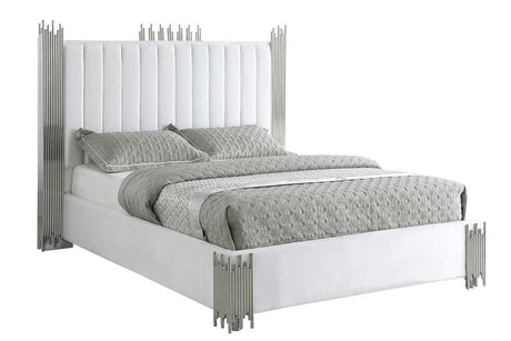 Token White Modern Platform Queen Bed - Ella Furniture