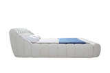 Bubbles White Upholstered Platform King Bed