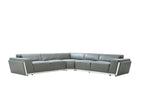 Domo Grey Leather Sectional