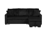 Nori Black Upholstered Sectional w Pull-Out Bed