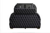 Royal Black Upholstered Tufted Platform King Bed