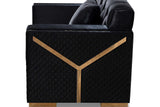 Hilena Black Velvet Living Room Set