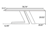 Gobi 79" Modern Lux White Table
