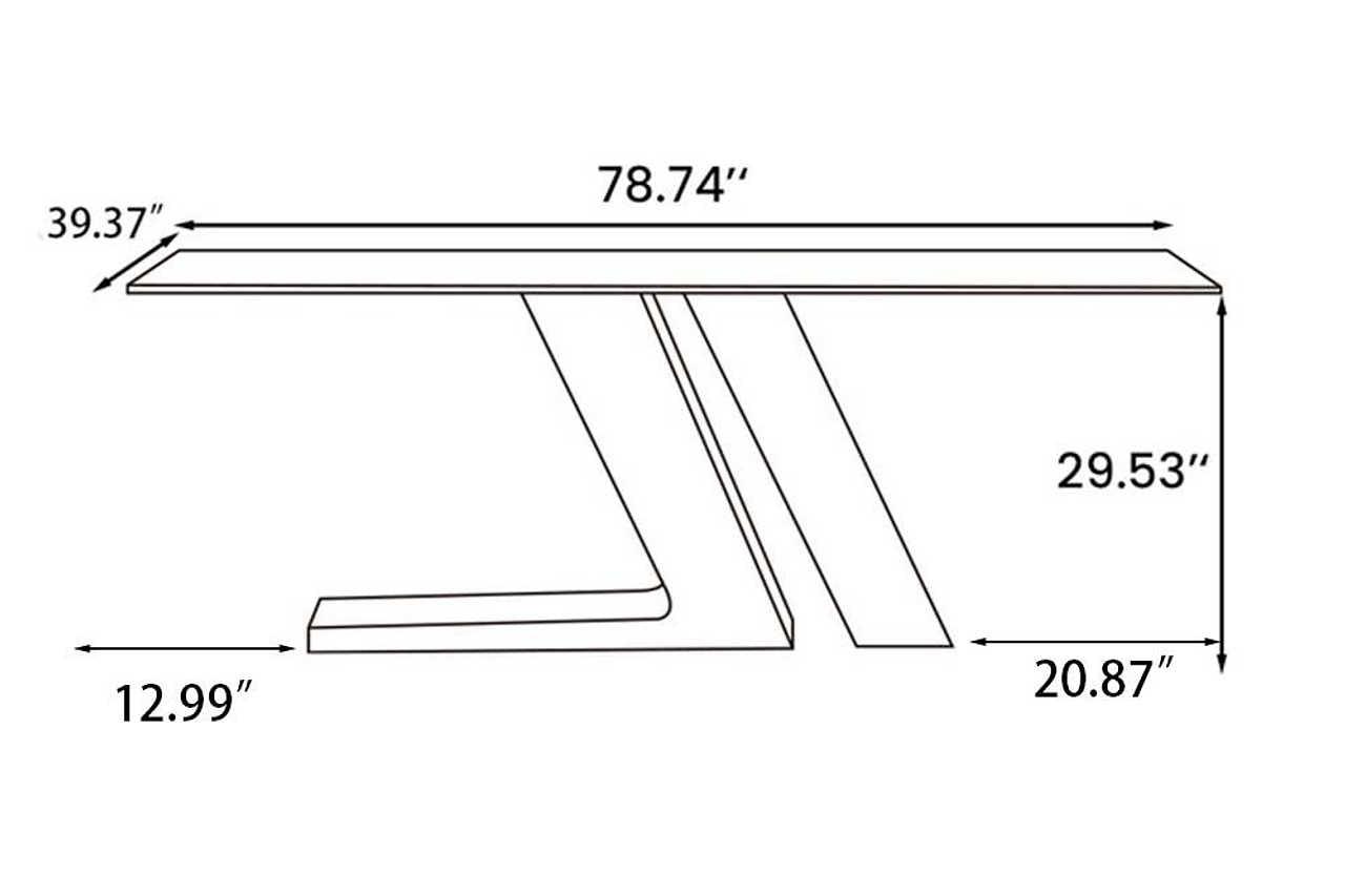 Gobi 79" Modern Lux White Table