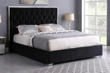 Rose Black Upholstered Platform King Bed