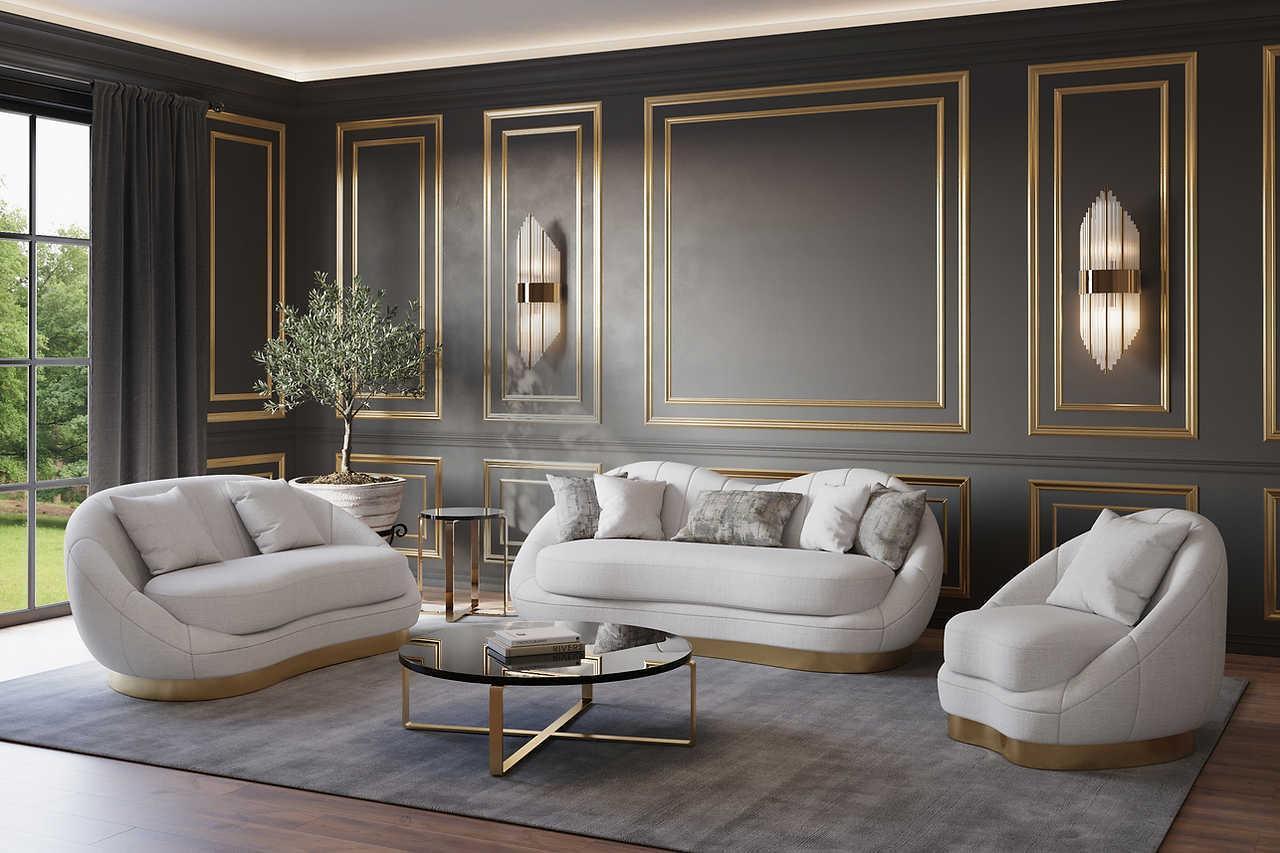 Olena Ivory 2-Piece Living Room Set