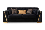 Hilena Black Velvet Living Room Set