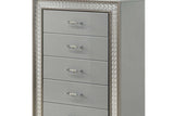 Dubai Metallic Silver LED Panel Bedroom Set